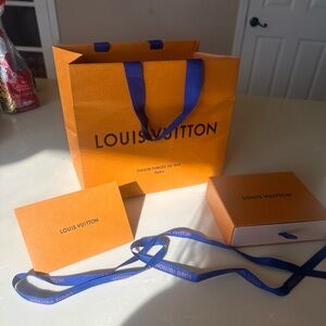 Louis Vuitton box and bag, ribbon and receipt envelope 🎁🎁🎊🎁🎉🎁🎁🎁